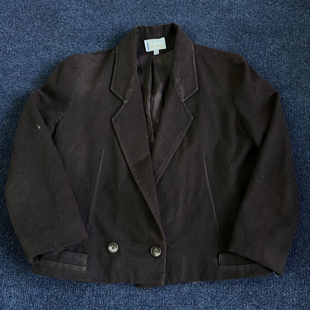 TG Bentley Blazer‎ Womens 9/10 Brown Double Breasted Cropped Dress Jacket